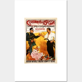 CITRONNELLE SUISSE Lemongrass Drink Vintage Swiss Beverage Manufacturer Advertisement Posters and Art